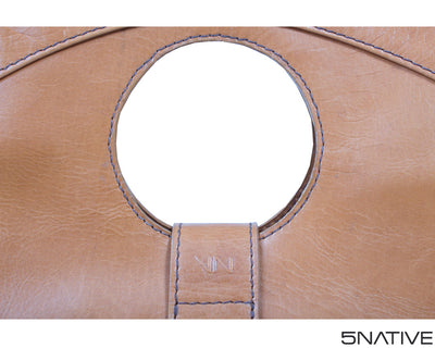5native brown tan real leather trendy ladies clutch bag with unique design 6