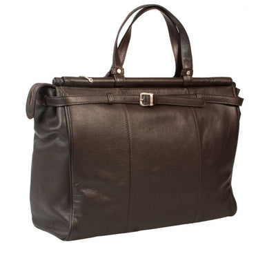 HIDEONLINE BROWN LEATHER TOP ROD HOLDALL / DUFFLE / CABIN BAG