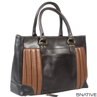 5native brown tan real leather trendy ladies laptop work bag, business bag, laptop compatible with unique design 4