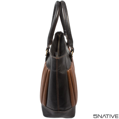 5native brown tan real leather trendy ladies laptop work bag, business bag, laptop compatible with unique design 5