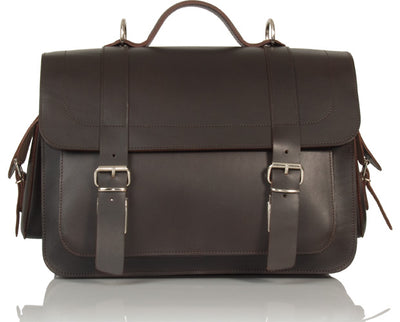 FREE MATCHING UBERBAG CLUTCH WORTH £119 WITH PIMLICO VEGETABLE TANNED BROWN LEATHER SATCHEL / BACKPACK