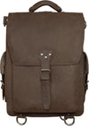 Mud brown crazy horse vegetable tanned leather large backpack 4