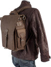 Mud brown crazy horse vegetable tanned leather large backpack 8