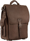 Mud brown crazy horse vegetable tanned leather large backpack 1