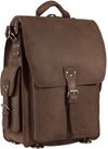 Mud brown crazy horse vegetable tanned leather large backpack 6