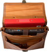 HIDEONLINE TAN/ COGNAC LEATHER TOP ROD HOLDALL / DUFFLE / CABIN BAG