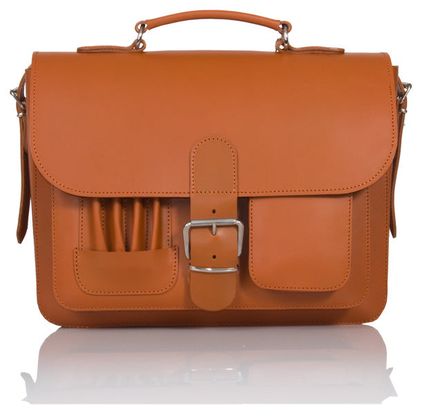 ANGEL VEGETABLE TANNED TAN LEATHER SMALL SATCHEL / BACKPACK