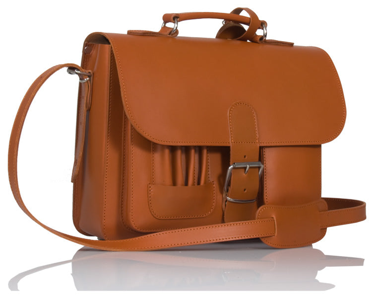 ANGEL VEGETABLE TANNED TAN LEATHER SMALL SATCHEL / BACKPACK