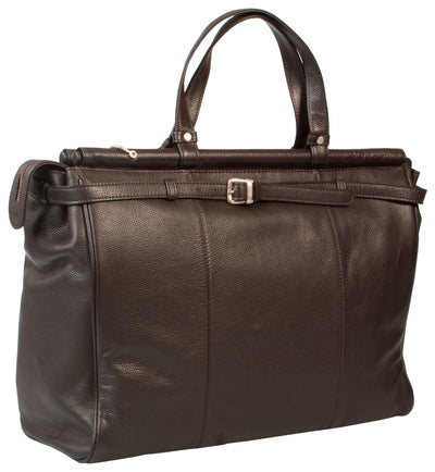 HIDEONLINE BROWN LEATHER TOP ROD HOLDALL / DUFFLE / CABIN BAG