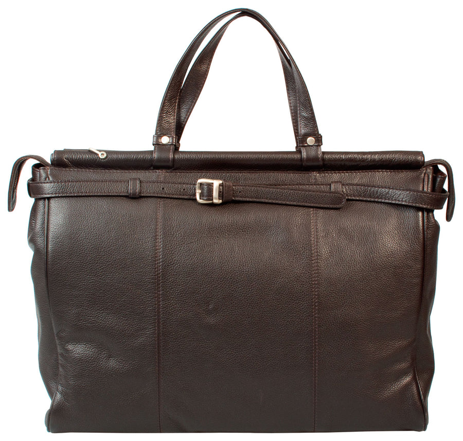 HIDEONLINE BROWN LEATHER TOP ROD HOLDALL / DUFFLE / CABIN BAG