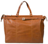 HIDEONLINE TAN/ COGNAC LEATHER TOP ROD HOLDALL / DUFFLE / CABIN BAG