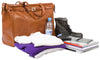 HIDEONLINE TAN/ COGNAC LEATHER TOP ROD HOLDALL / DUFFLE / CABIN BAG