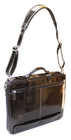 HIDEONLINE PATENT REAL LEATHER BLACK 17" LAPTOP CASE