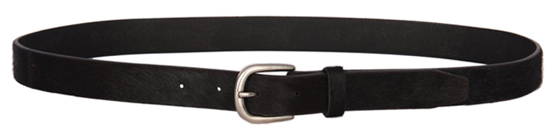 PAGANI REAL LEATHER BLACK HAIR ON SKINNY LADIES BELT