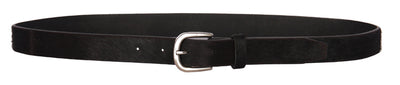 PAGANI REAL LEATHER BLACK HAIR ON SKINNY LADIES BELT