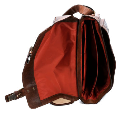 JOST RANDERS 2442 COGNAC LEATHER LARGE MESSENGER BAG