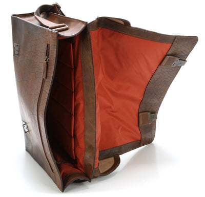 JOST RANDERS 2453 COGNAC LEATHER LARGE MESSENGER BAG / BRIEFCASE