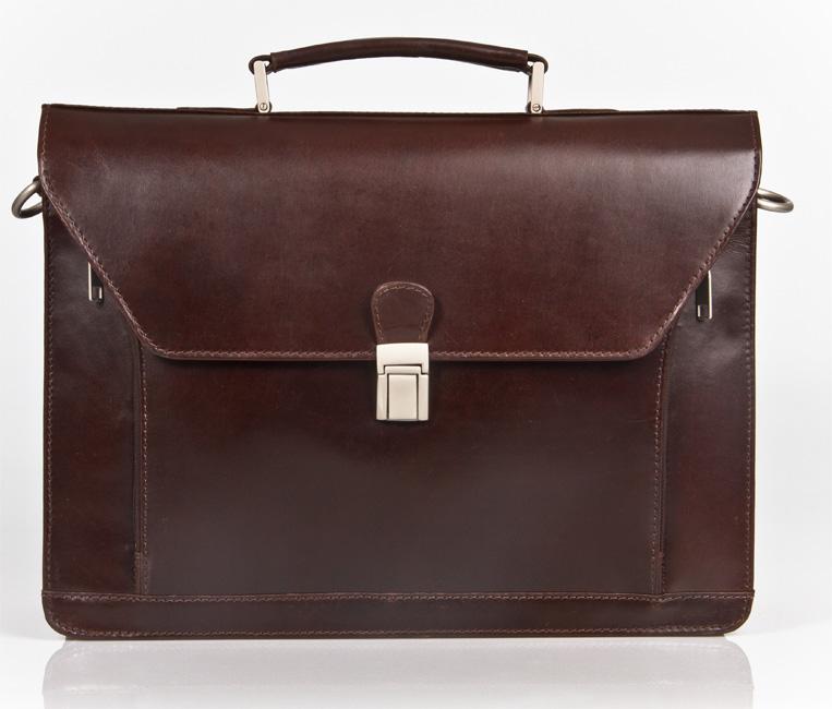 HIDEONLINE BROWN LEATHER LAPTOP BRIEFCASE