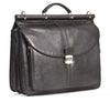 HIDEONLINE BLACK ITALIAN LEATHER TOP ROD 17" LAPTOP BRIEFCASE