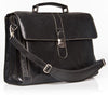 HIDEONLINE ELEGANT & LUXURIOUS ITALIAN BLACK REAL LEATHER BRIEFCASE