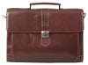 HIDEONLINE ELEGANT & LUXURIOUS ITALIAN DARK BROWN REAL LEATHER 17" BRIEFCASE