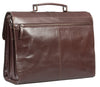 HIDEONLINE ELEGANT & LUXURIOUS ITALIAN DARK BROWN REAL LEATHER 17" BRIEFCASE