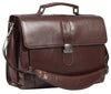 HIDEONLINE ELEGANT & LUXURIOUS ITALIAN BROWN REAL LEATHER BRIEFCASE