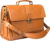 HIDEONLINE ELEGANT & LUXURIOUS ITALIAN TAN REAL LEATHER 17" BRIEFCASE