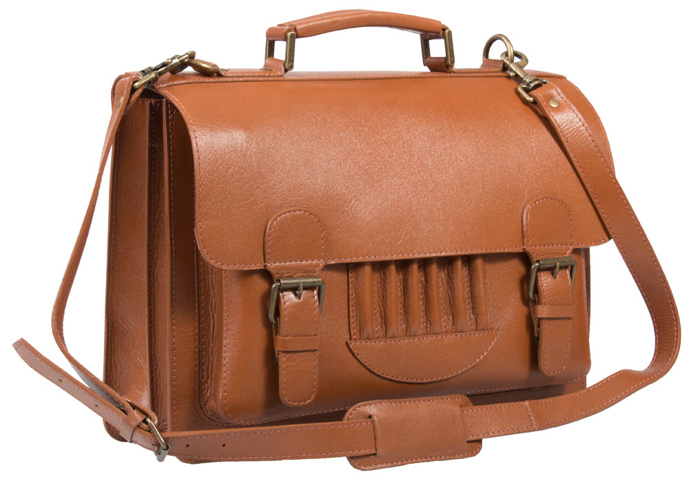Tan leather satchel veg tan leather 4