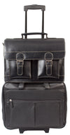 HIDEONLINE VINTAGE BLACK BRIDLE REAL LEATHER SATCHEL BRIEFCASE