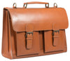 Cognac Tan Real leather large Satchel in Vegetable tanned leather 2