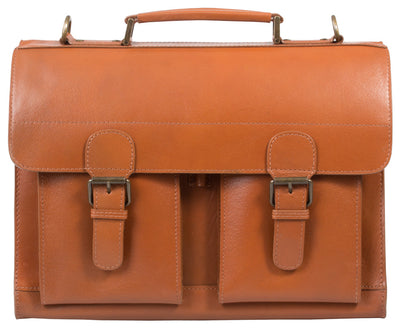 Cognac Tan Real leather large Satchel in Vegetable tanned leather 5