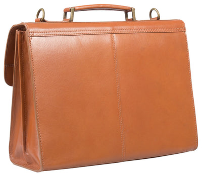 Cognac Tan Real leather large Satchel in Vegetable tanned leather 3