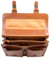 Cognac Tan Real leather large Satchel in Vegetable tanned leather 4