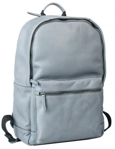 HIDEONLINE DUSTY BLUE REAL LEATHER LAPTOP BACKPACK