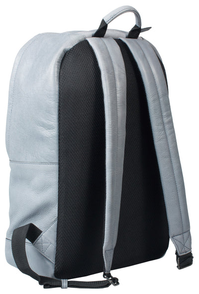 COMBO OFFER HIDEONLINE DUSTY BLUE REAL LEATHER LAPTOP BACKPACK / SLINGBACK