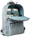 COMBO OFFER HIDEONLINE DUSTY BLUE REAL LEATHER LAPTOP BACKPACK / SLINGBACK