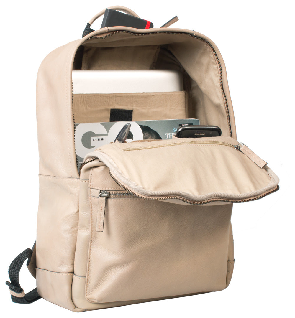 Beige best sale laptop backpack