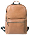 HIDEONLINE TAN COGNAC REAL LEATHER LAPTOP BACKPACK