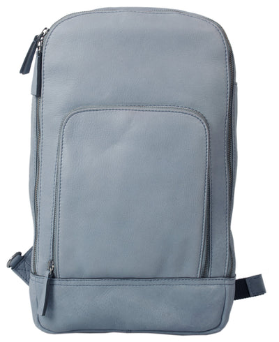 HIDEONLINE DUSTY BLUE REAL LEATHER BACKPACK / SLING BAG