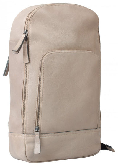 HIDEONLINE BONE / BEIGE REAL LEATHER BACKPACK / SLING BAG