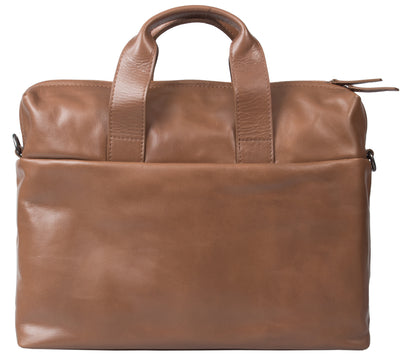 HIDEONLINE TAN LEATHER LAPTOP MESSENGER / MAN BAG