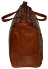 TAN/ LIGHT BROWN LEATHER TOP ROD HOLDALL / DUFFLE / CABIN BAG