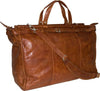 TAN/ LIGHT BROWN LEATHER TOP ROD HOLDALL / DUFFLE / CABIN BAG