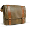 UBERBAG OLIVE BROWN / TAN LEATHER MILITARY MESSENGER / MAN BAG