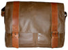 UBERBAG OLIVE BROWN / TAN LEATHER MILITARY MESSENGER / MAN BAG