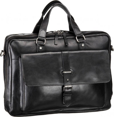 LEONHARD HEYDEN ROMA 5370 BLACK LEATHER ZIPPED BRIEFCASE