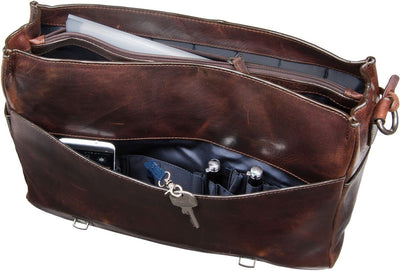 LEONHARD HEYDEN ROMA 5372 BROWN LEATHER BRIEFCASE