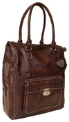 PAGANI DARK BROWN REAL LEATHER SHOPPER/ TOTE BAG