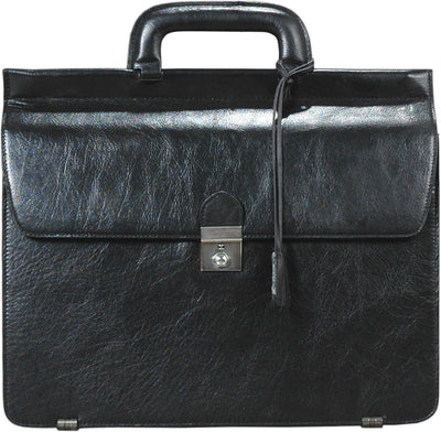 HIDEONLINE MODERN STYLED EXECUTIVE LEATHER BLACK BRIEFCASE